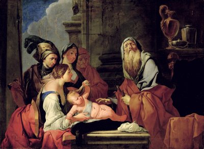 Il profeta cieco Tiresia con il bambino Narciso da Giulio Carpioni