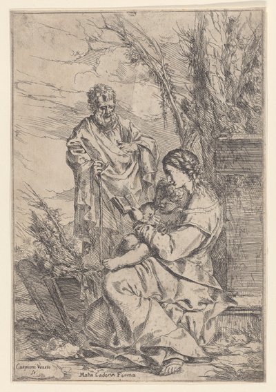 La Sacra Famiglia con la Vergine che legge un libro, 1640-60 da Giulio Carpioni