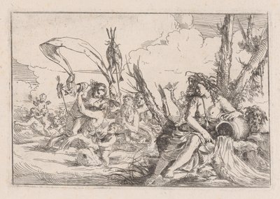 Acqua, rappresentata da una naiade seduta alla base di un albero, 1640-60 da Giulio Carpioni