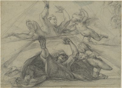 Studi del Soffitto di un Profeta e un Putto Visti dal Basso da Giulio Cesare Procaccini