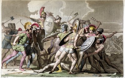 Combattimento per il cadavere di Patroclo (Guerra di Troia) da Giulio Ferrario