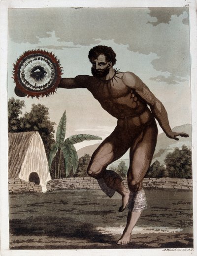 Danza delle isole Sandwich (Hawaii) - in "Il costume antico e moderno" di Dr. Jules Ferrario, ed. Milano da Giulio Ferrario