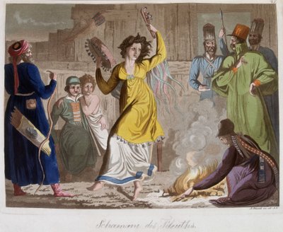 Danza di una giovane sciamana dei telenths - in Le costume ancien et moderne di J. Ferrario, ed. Milano da Giulio Ferrario
