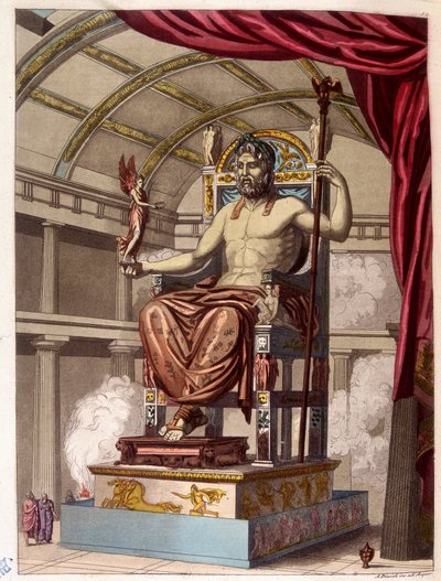 Statua di Giove (Zeus) - in "Il vecchio e moderno costume" di Ferrario, ed. Milano da Giulio Ferrario