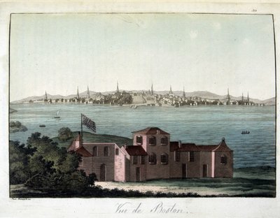 Veduta della città di Boston - in Il costume antico e moderno di Dr. Jules Ferrario, ed. Milano da Giulio Ferrario