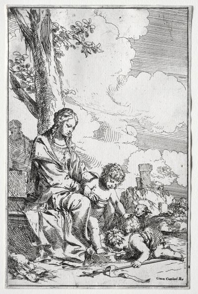 Sacra Famiglia con il Bambino San Giovanni da Giulio I Carpioni
