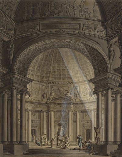 Tempio rotondo con scena di sacrificio da Giulio Quaglio