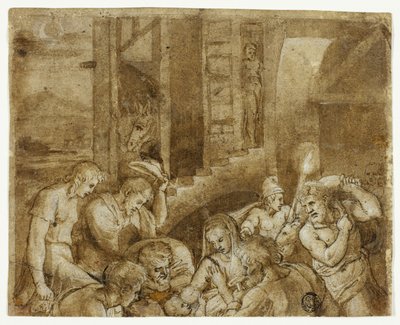 Adorazione dei pastori: Parte superiore da Giulio Romano