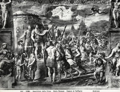 Visione della croce di Costantino, dalla Sala di Costantino, Stanze di Raffaello da Giulio Romano