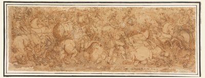 Disegno, scena di battaglia, 1524-46 da Giulio Romano