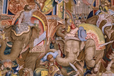 Serie Le gesta di Scipione: La battaglia di Zama. Cartonista Giulio Romano. Atelier di Balthasar van Vlierden (?), Bruxelles. 1523-1532. (dettaglio) da Giulio Romano