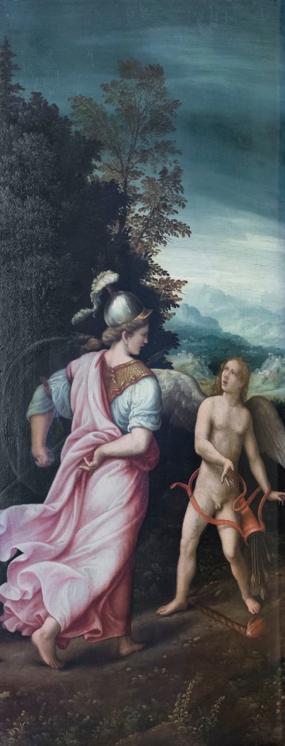 Minerva rimprovera Cupido da Giulio Romano