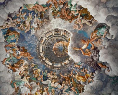 Olimpo, sede degli dei (affresco) da Giulio Romano