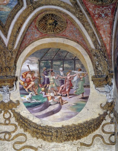 Uno degli affreschi della Camera dei Venti o dello Zodiaco da Giulio Romano