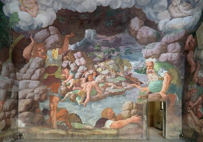 Sala dei Giganti (dettaglio della distruzione dei giganti da parte dei fulmini di Giove) da Giulio Romano