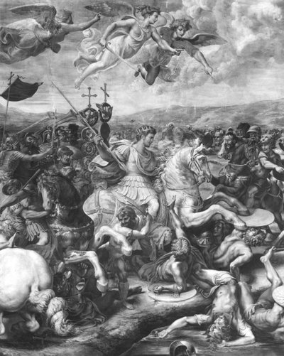 La battaglia di Costantino, 312 d.C., dalla Sala di Costantino, Stanze di Raffaello (dettaglio) da Giulio Romano