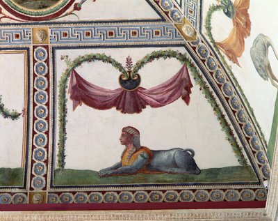La Camera con Fregio di Amorini (dettaglio di una sfinge, 1520s) da Giulio Romano