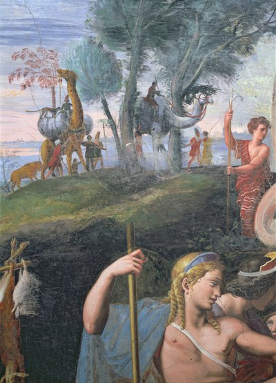 Il nobile banchetto che celebra il matrimonio di Cupido e Psiche, (dettaglio) da Giulio Romano