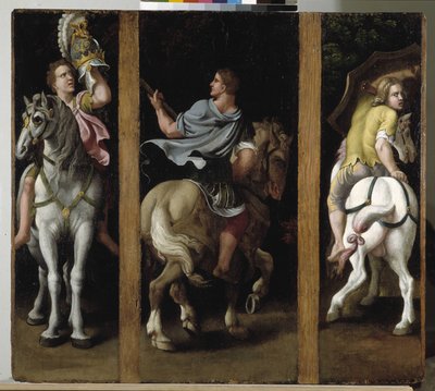 Tre soldati romani a cavallo da Giulio Romano
