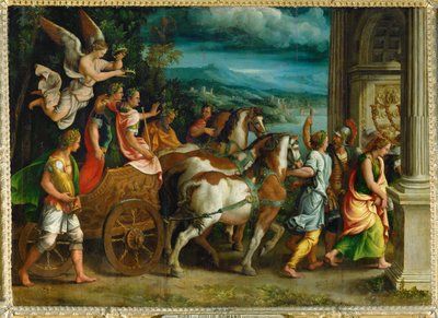 Trionfo di Tito e Vespasiano ... da Giulio Romano