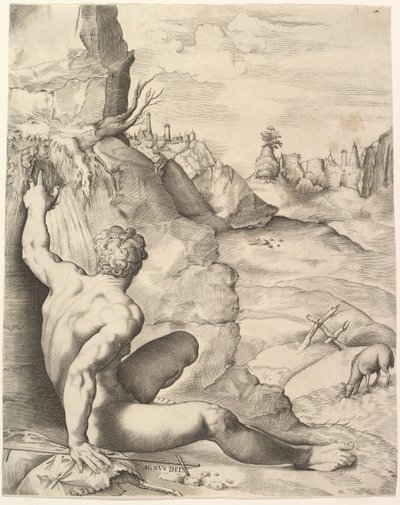 San Giovanni Battista nel deserto, ca. 1545-55 da Giulio Sanuto
