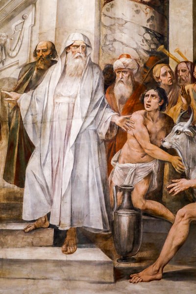 Numa Pompilio che istituisce il culto delle Vestali (dettaglio) da Giuseppe Cesari