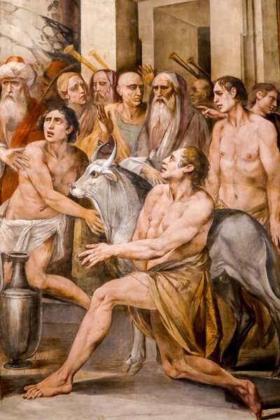 Numa Pompilio istituisce il culto delle Vestali (dettaglio) da Giuseppe Cesari