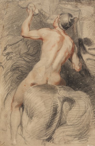 Cavaliere a cavallo, visto da dietro da Giuseppe (1568 1640) Cesari