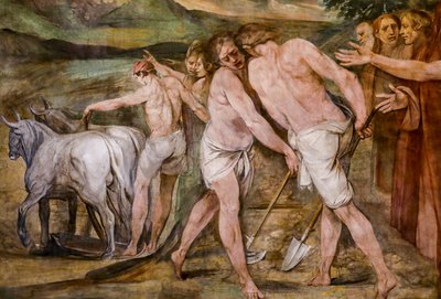 Romolo traccia il confine della futura città di Roma (dettaglio) da Giuseppe Cesari