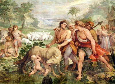 Romolo allattato dalla lupa, dalla Sala dei Orazi e Curiazi da Giuseppe Cesari