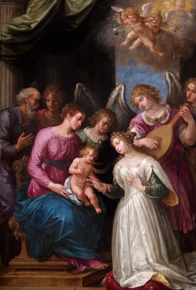 Il matrimonio mistico di Santa Caterina da Giuseppe (1568 1640) Cesari