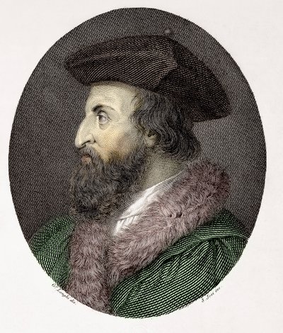 Ritratto del medico, poeta e umanista italiano Girolamo Fracastoro (Hieronymus Fracastorius o Jerome Fracastor) (1478/83-1553) Incisione Collezione Privata da Giuseppe (after) Longhi