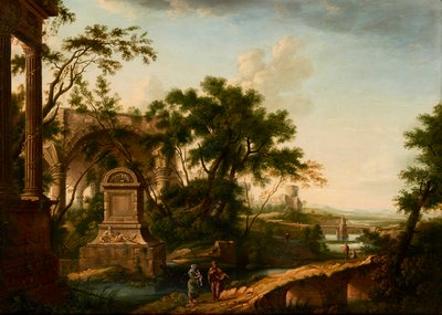 Paesaggio classico con figure tra le rovine da Giuseppe (manner of) Zais
