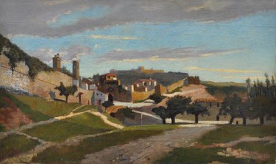 Mura di San Gimignano, c.1862 da Giuseppe Abbati