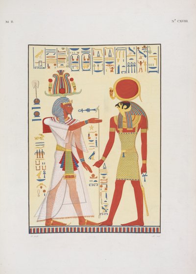 Menphtah II, successore di Ramses II, illustrazione da "I Monumenti dell