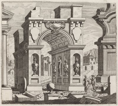 Fantasia architettonica con un arco di trionfo da Giuseppe Antonio Landi