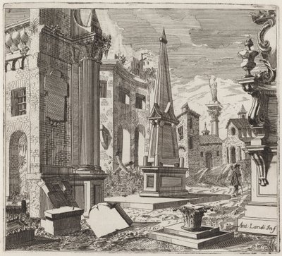 Paesaggio fantastico con rovine da Giuseppe Antonio Landi