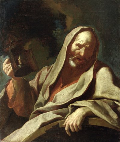 Diogene (c.412-323 a.C.) con la sua lanterna, c.1720-40 da Giuseppe Antonio Petrini