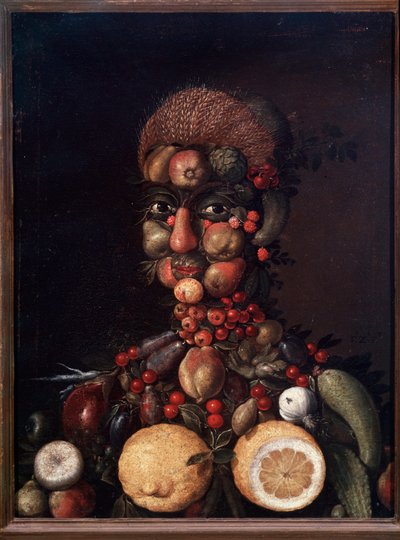 Figura umana fatta di frutta e verdura da Giuseppe Arcimboldo