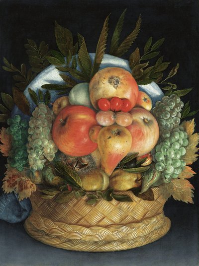 Ritratto antropomorfo reversibile di un uomo composto di frutta da Giuseppe Arcimboldo
