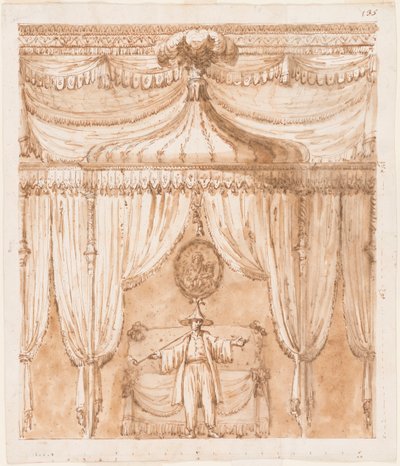 Alcova della Camera da Letto con una Figura da Giuseppe Barberi