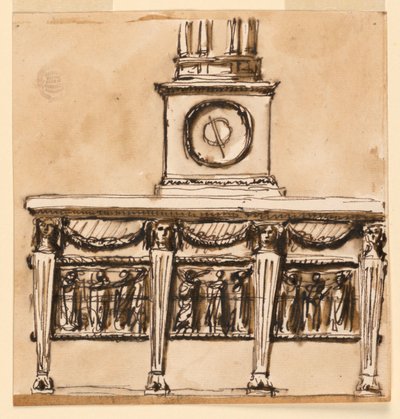 Consolle con orologio da Giuseppe Barberi