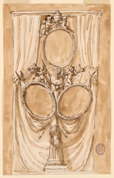 Decorazione per il ritratto di Papa Pio VI e della coppia reale da Giuseppe Barberi