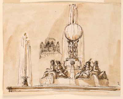 Elevazione di una fontana da Giuseppe Barberi
