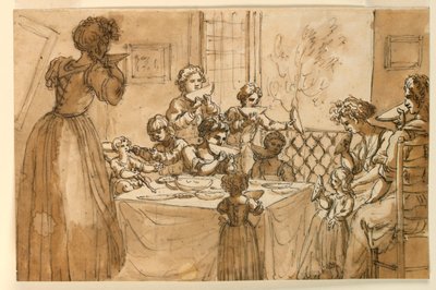 Famiglia che mangia melone da Giuseppe Barberi