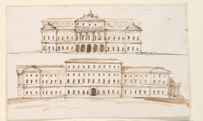 Due elevazioni della parte centrale di un palazzo da Giuseppe Barberi