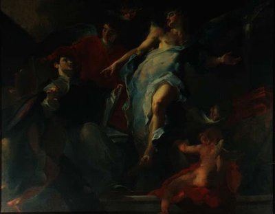 San Tommaso circondato da angeli da Giuseppe Bazzani