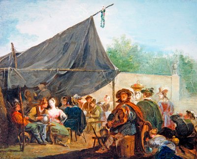 Scena di accampamento con figure che bevono da Giuseppe Bernardino Bison