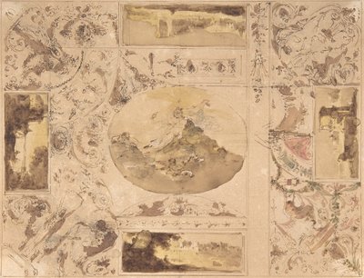 Progetti per la decorazione di un soffitto da Giuseppe Bernardino Bison
