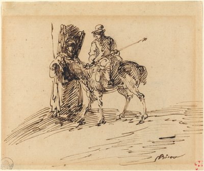 Cavaliere con contadino da Giuseppe Bernardino Bison